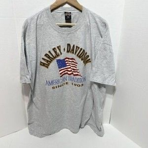 Vintage Harley Davidson Graphic T Shirt, 2XL, Grey, St. Thomas USVI, 1998